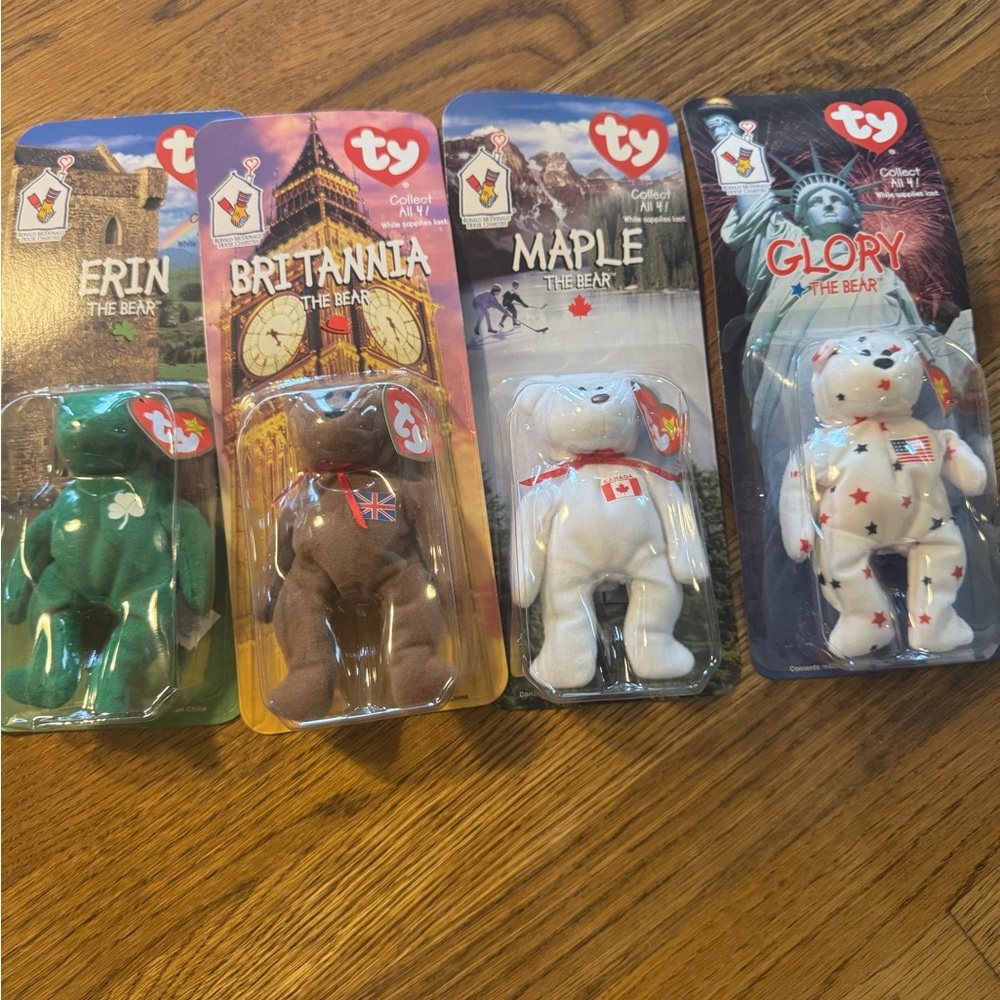 Ty tweenie Beanie Babies Erin, Britannia, Maple, and Glory Bears Collection